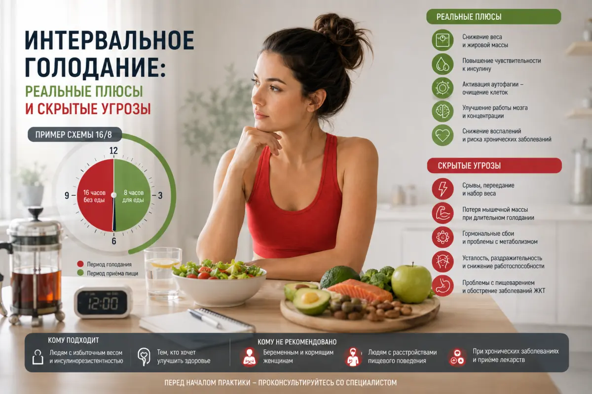 Интервальное голодание: реальные плюсы и скрытые угрозы