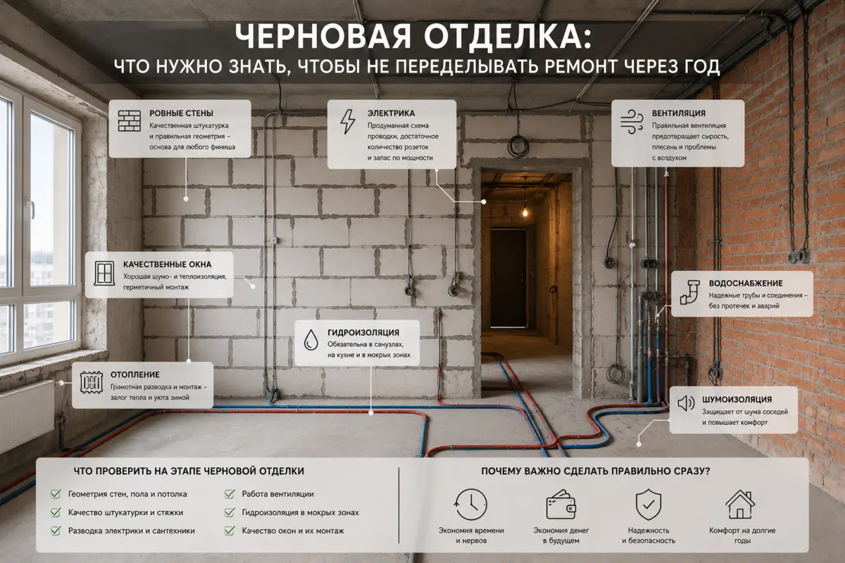 Черновая отделка. Что нужно знать, чтобы не переделывать ремонт через год
