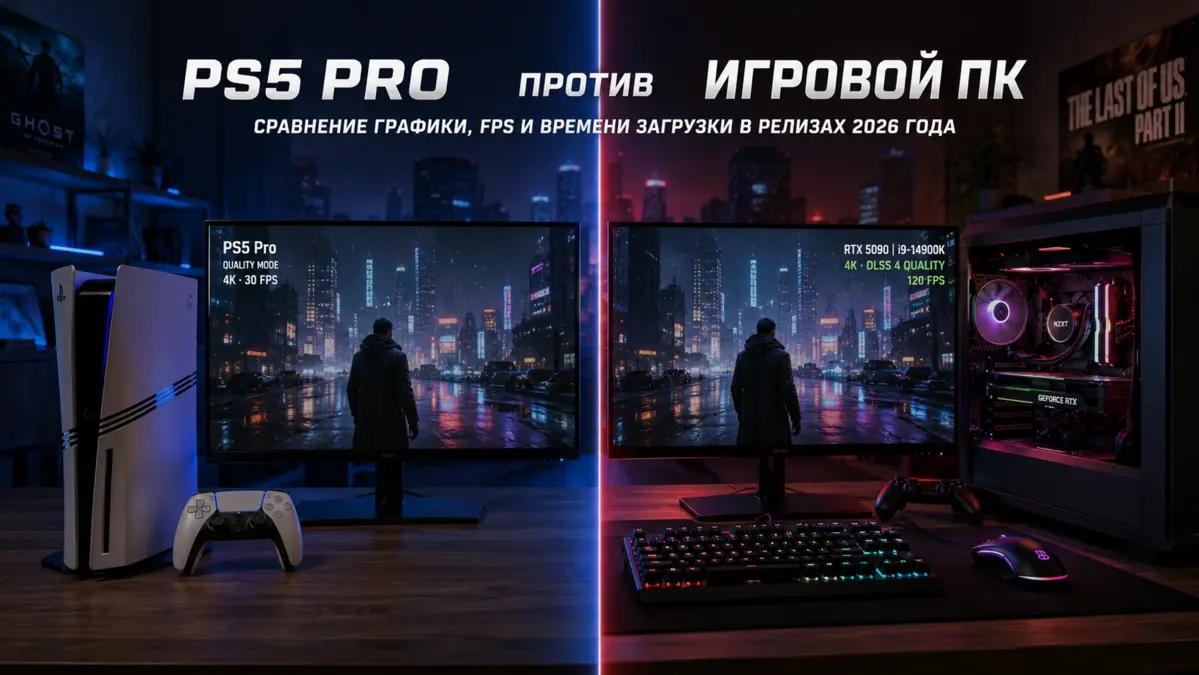 PS5 Pro против мощного игрового ПК: сравнение графики, FPS и времени загрузки