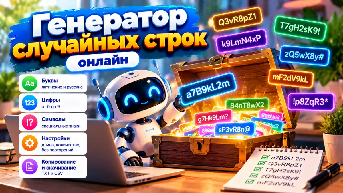 Генератор случайных символов и строк онлайн
