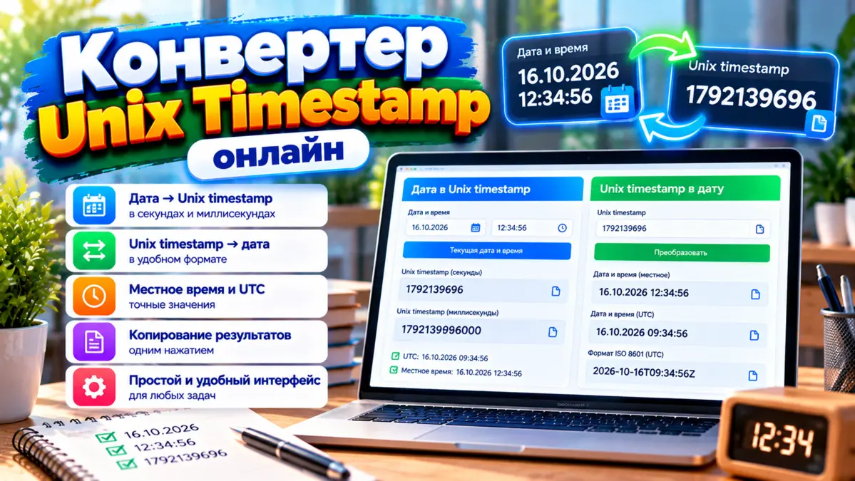Unix Timestamp Converter - перевод даты и времени