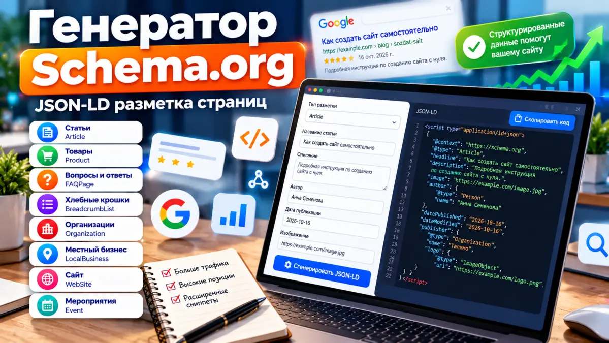 Schema.org онлайн - генератор микроразметки сайта